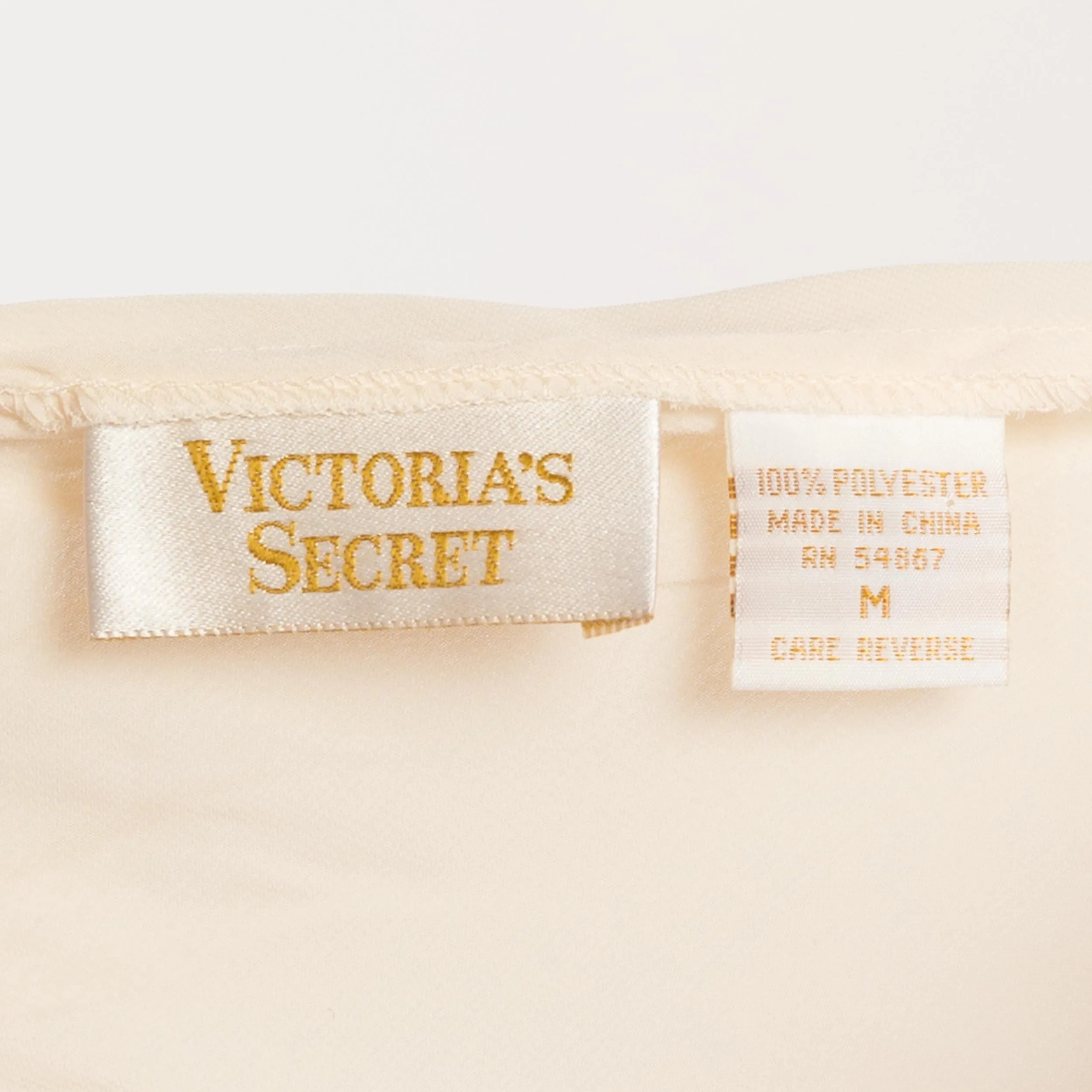 Medium 90s Victoria's Secret Ivory Split Front Babydoll