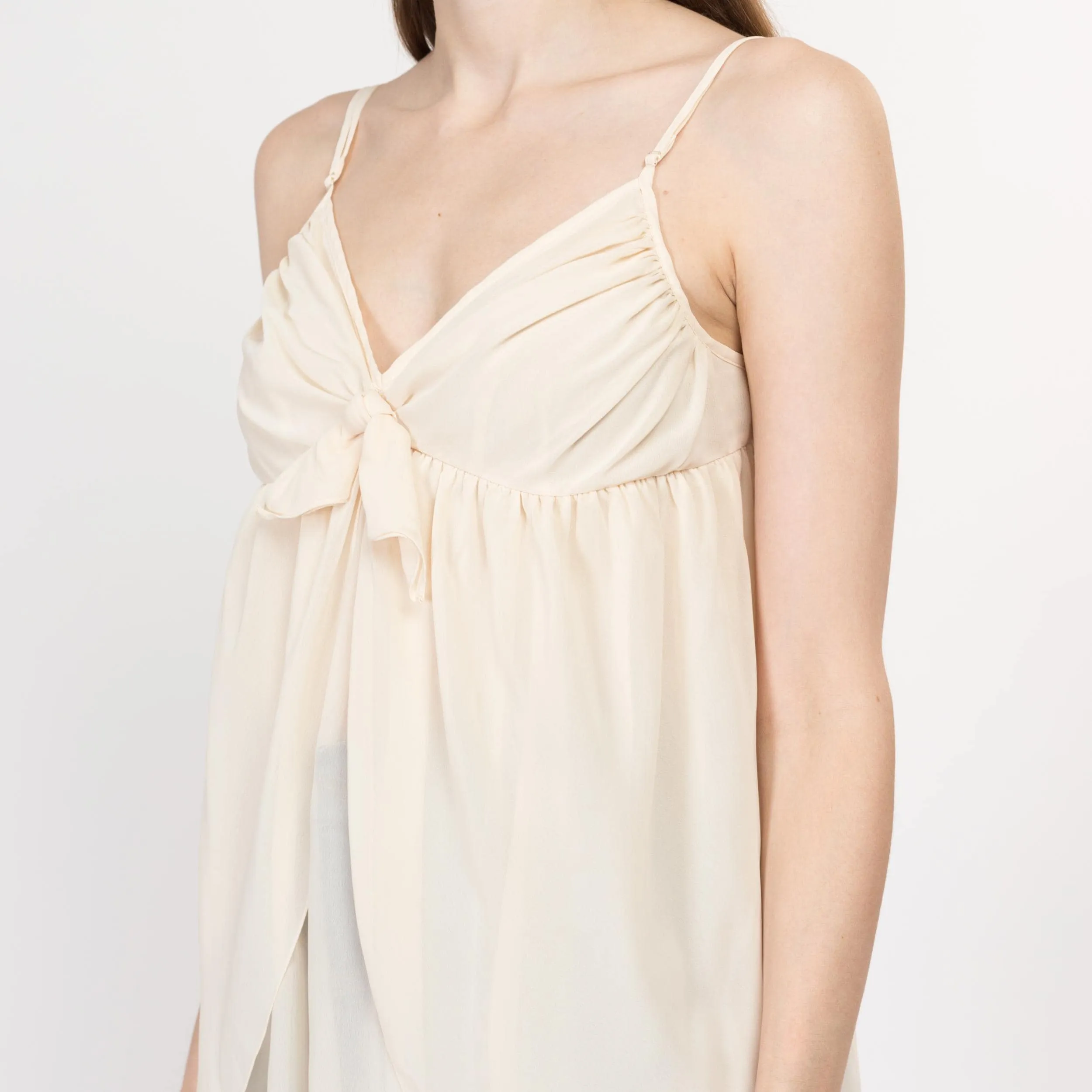 Medium 90s Victoria's Secret Ivory Split Front Babydoll