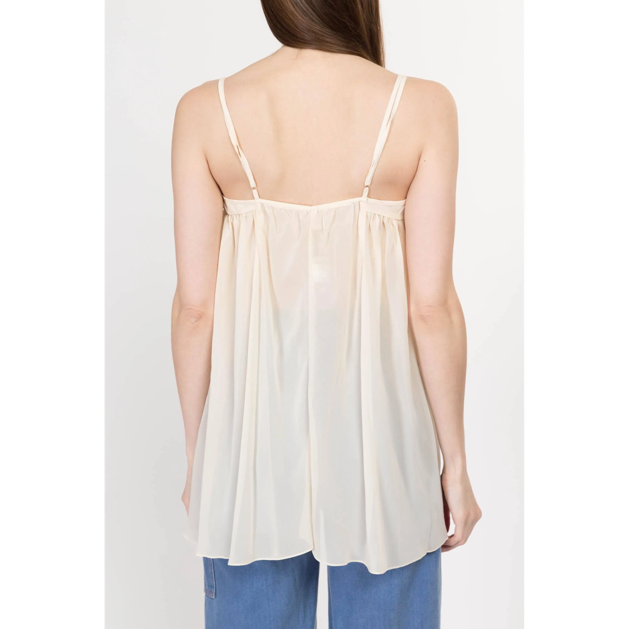 Medium 90s Victoria's Secret Ivory Split Front Babydoll