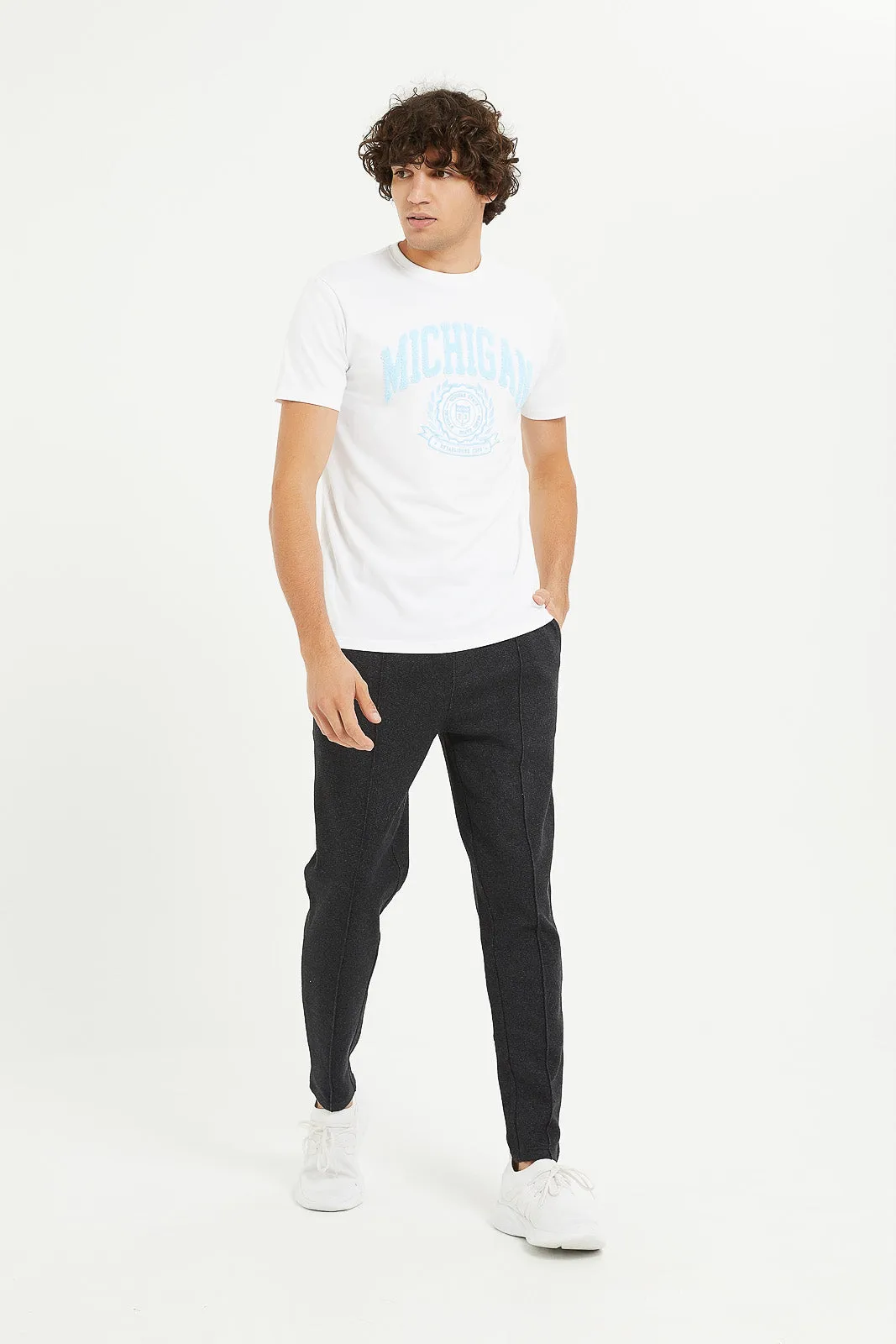 Men Charcoal Smart Jogger Pants