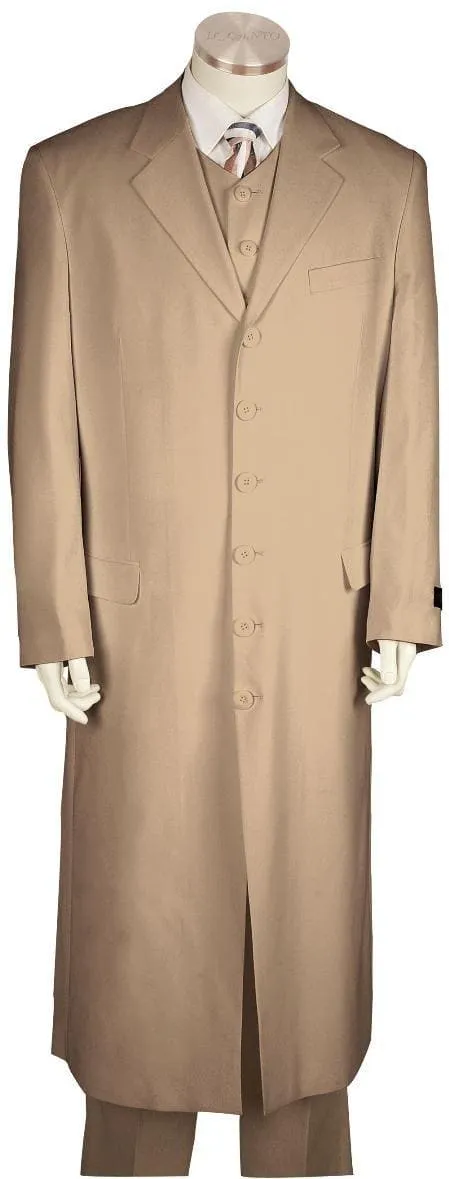 Mens Floor Length Coat Khaki Coat