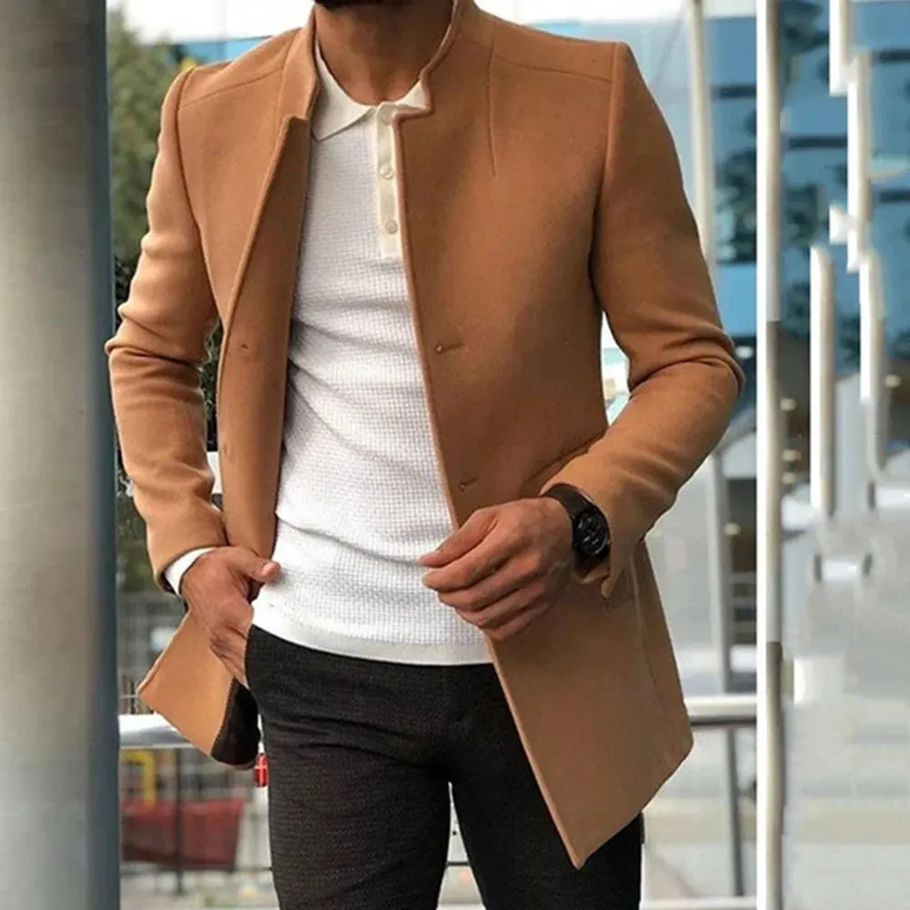 Men's Overcoat Slim-Fit Single Breasted