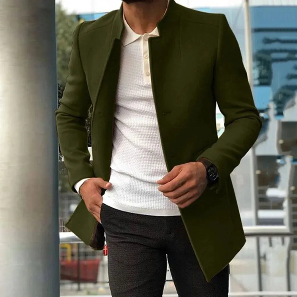 Men's Overcoat Slim-Fit Single Breasted