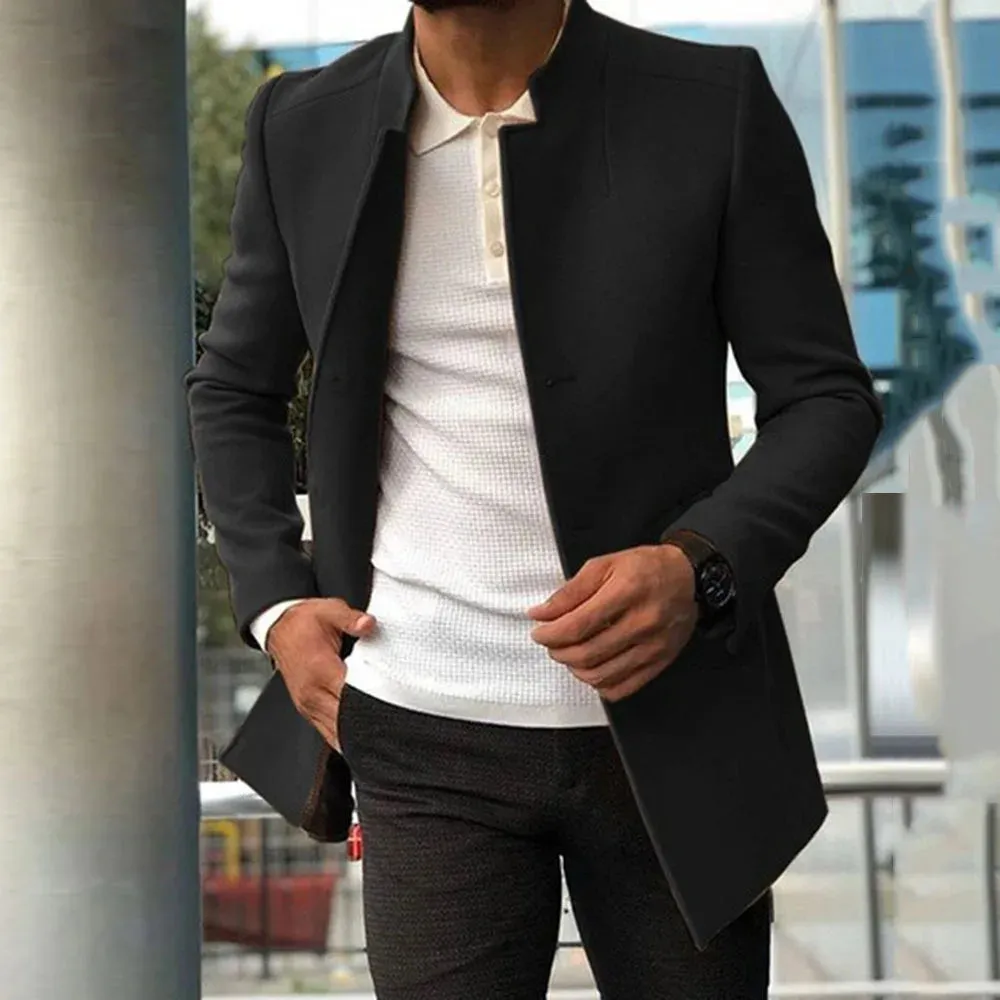 Men's Overcoat Slim-Fit Single Breasted