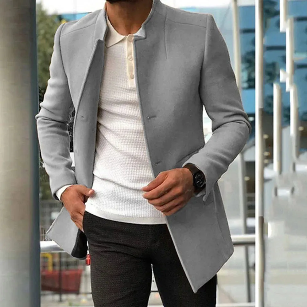 Men's Overcoat Slim-Fit Single Breasted