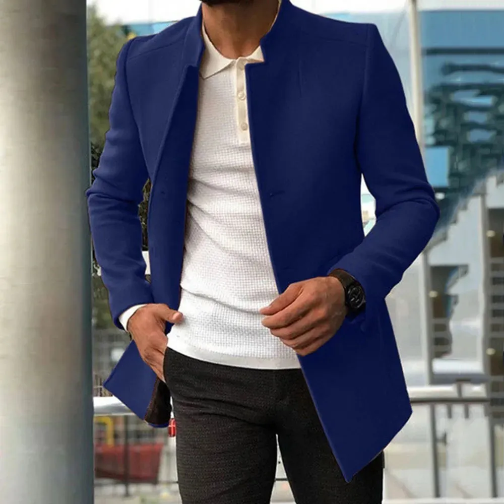 Men's Overcoat Slim-Fit Single Breasted