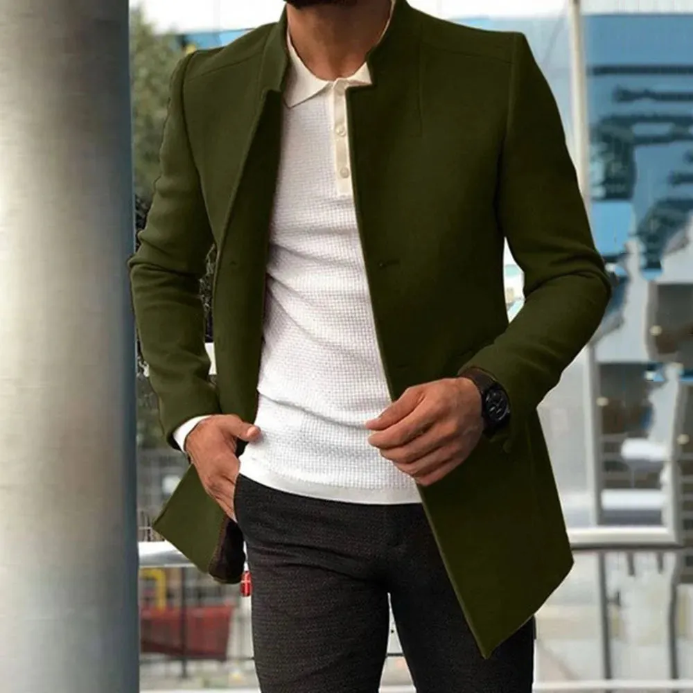 Men's Overcoat Slim-Fit Single Breasted