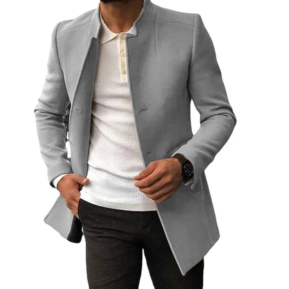 Men's Overcoat Slim-Fit Single Breasted