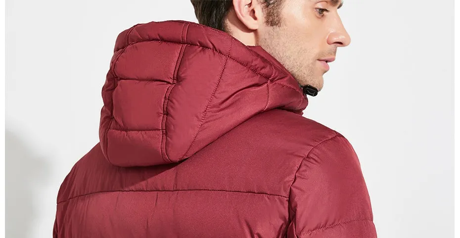 Men's Winter Warm Waterproof Hooded Down Jacket