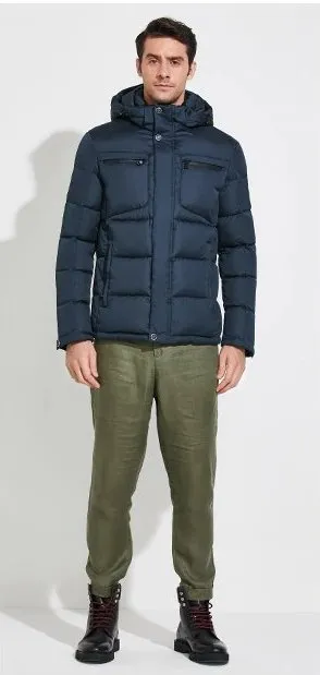 Men's Winter Warm Waterproof Hooded Down Jacket