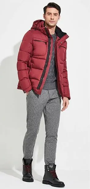 Men's Winter Warm Waterproof Hooded Down Jacket