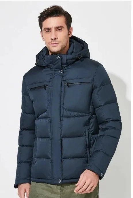 Men's Winter Warm Waterproof Hooded Down Jacket