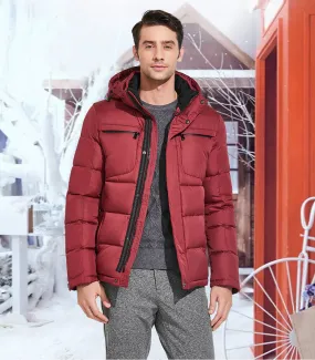 Men's Winter Warm Waterproof Hooded Down Jacket