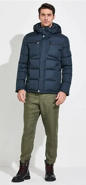 Men's Winter Warm Waterproof Hooded Down Jacket