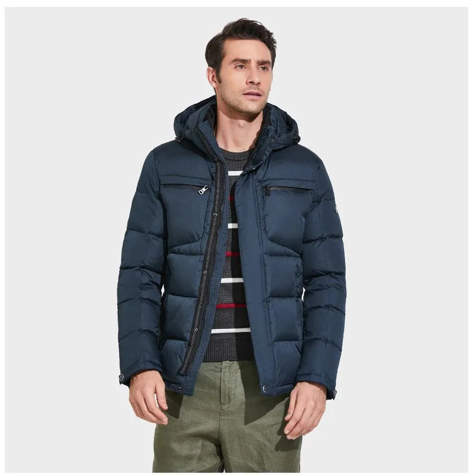 Men's Winter Warm Waterproof Hooded Down Jacket