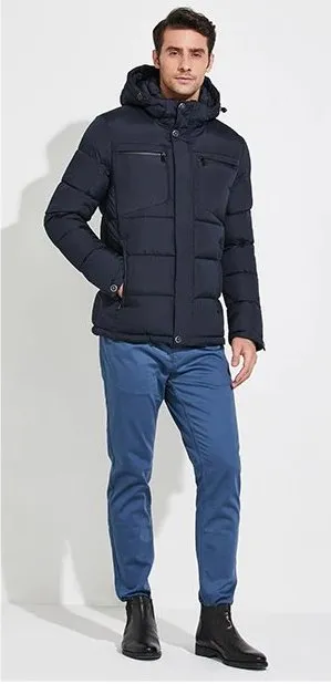 Men's Winter Warm Waterproof Hooded Down Jacket