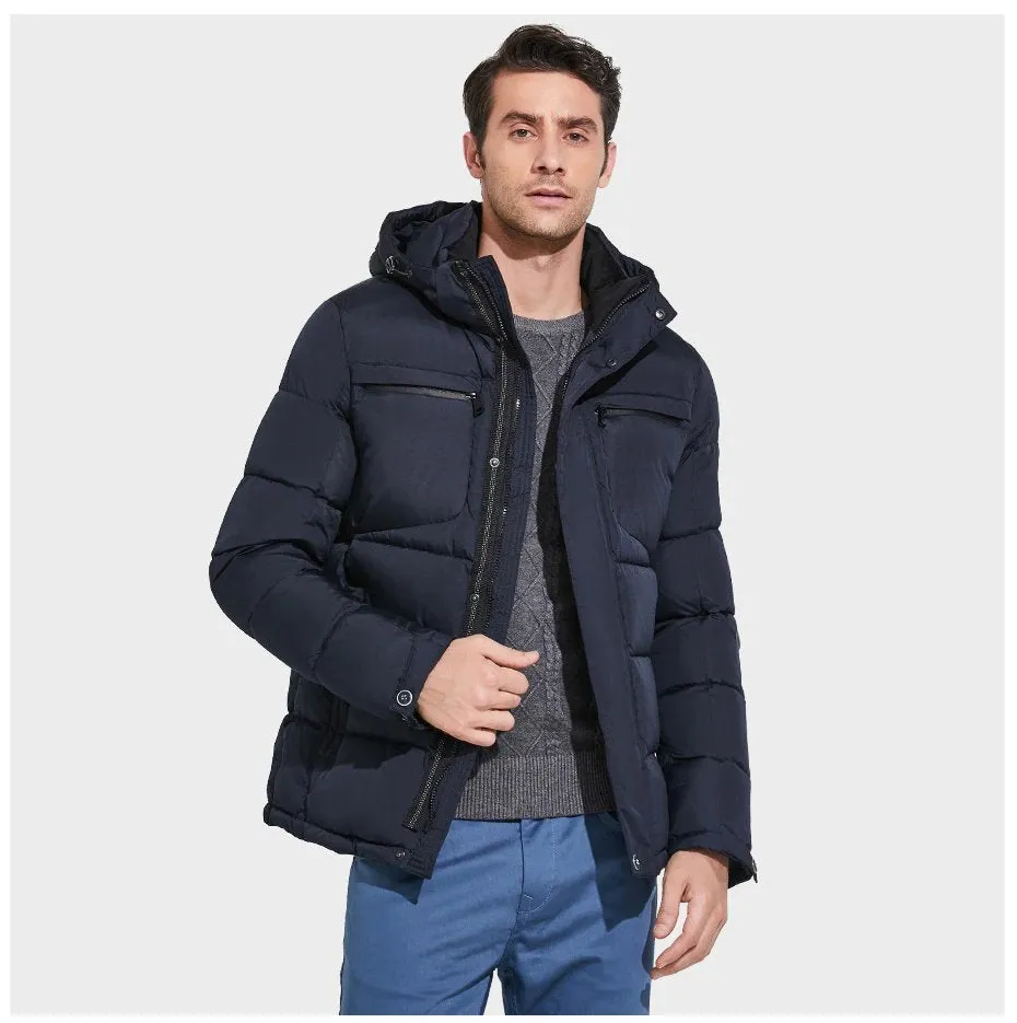 Men's Winter Warm Waterproof Hooded Down Jacket