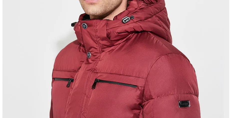 Men's Winter Warm Waterproof Hooded Down Jacket