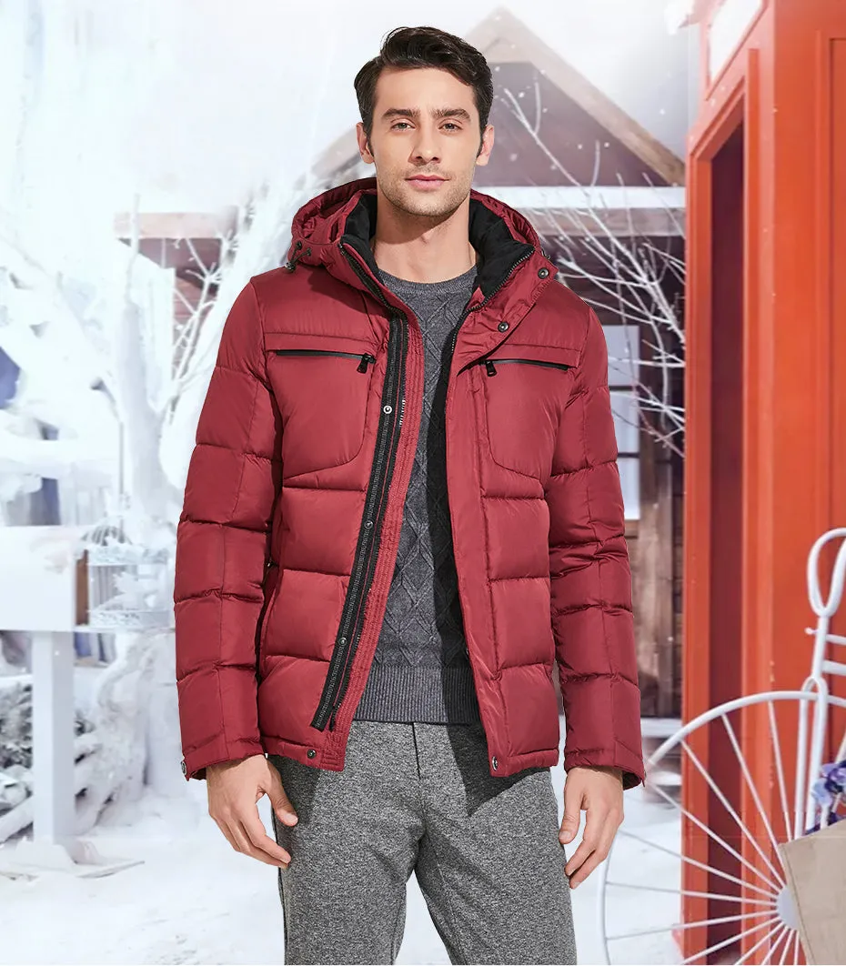 Men's Winter Warm Waterproof Hooded Down Jacket