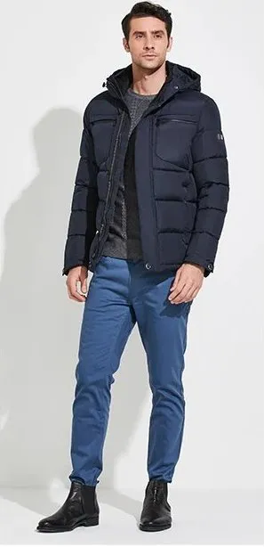 Men's Winter Warm Waterproof Hooded Down Jacket