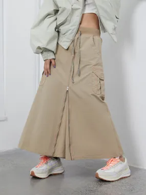Mid-waist Multi-pocket Skirt
