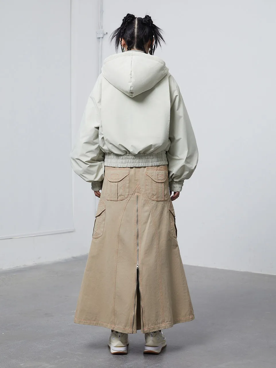Mid-waist Multi-pocket Skirt