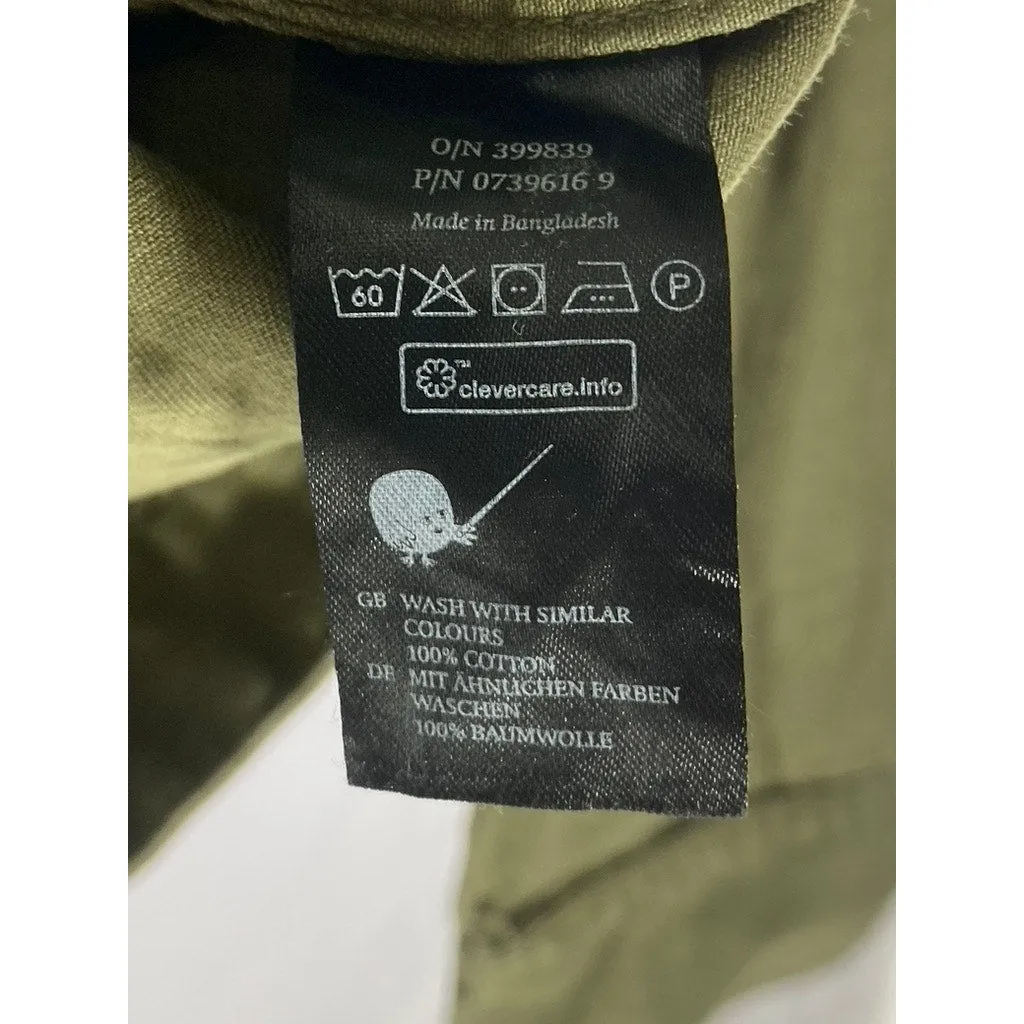 MONKI Women's Olive Green Denim Button-Up Long Sleeve Cropped Jacket SZ XS