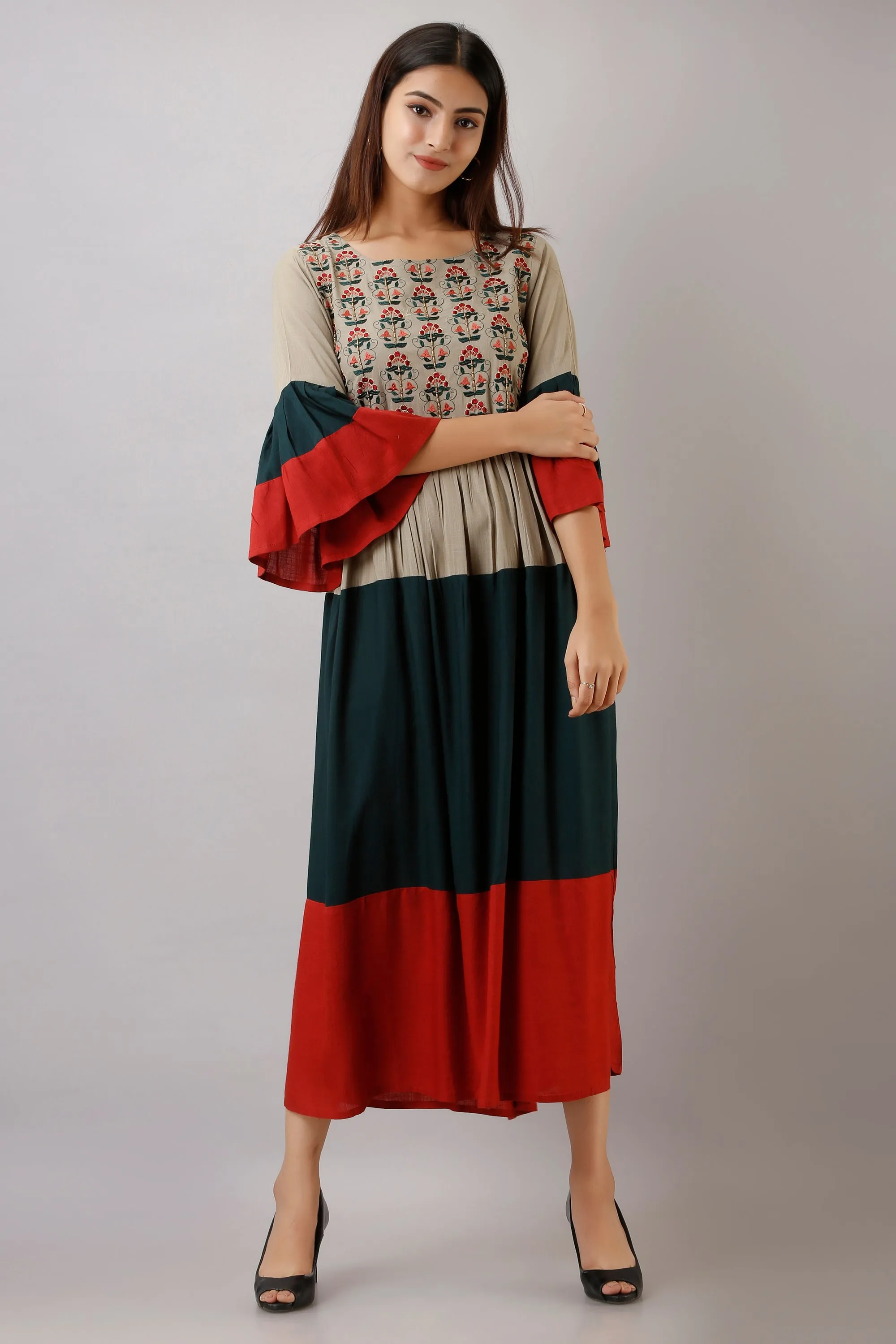 Multi Color Rayon A-line Womens Kurta