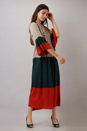 Multi Color Rayon A-line Womens Kurta