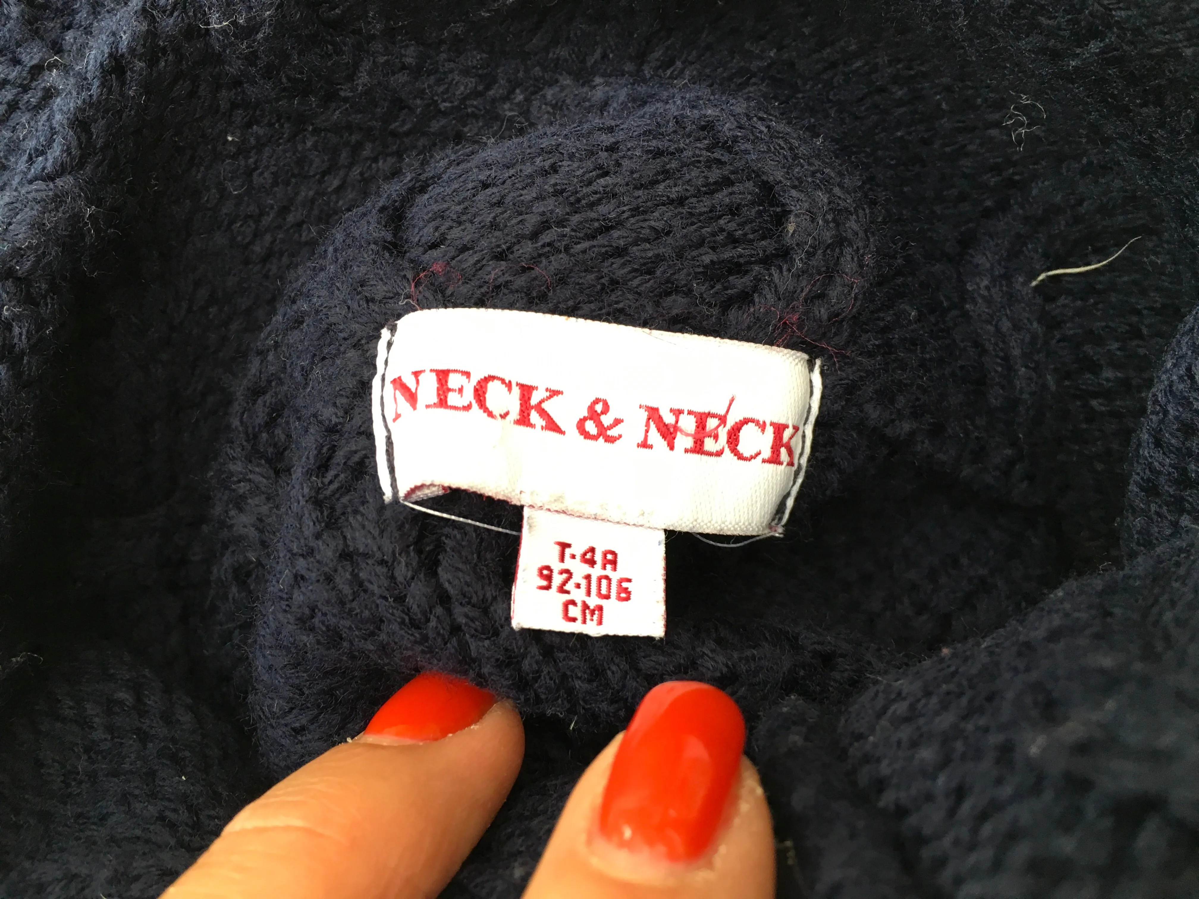 NECK & NECK navy wool knitted duffle vest 4 years 92-106 cm Boys Children