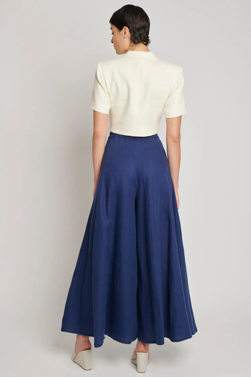 Niki Cropped Jacket - Navy