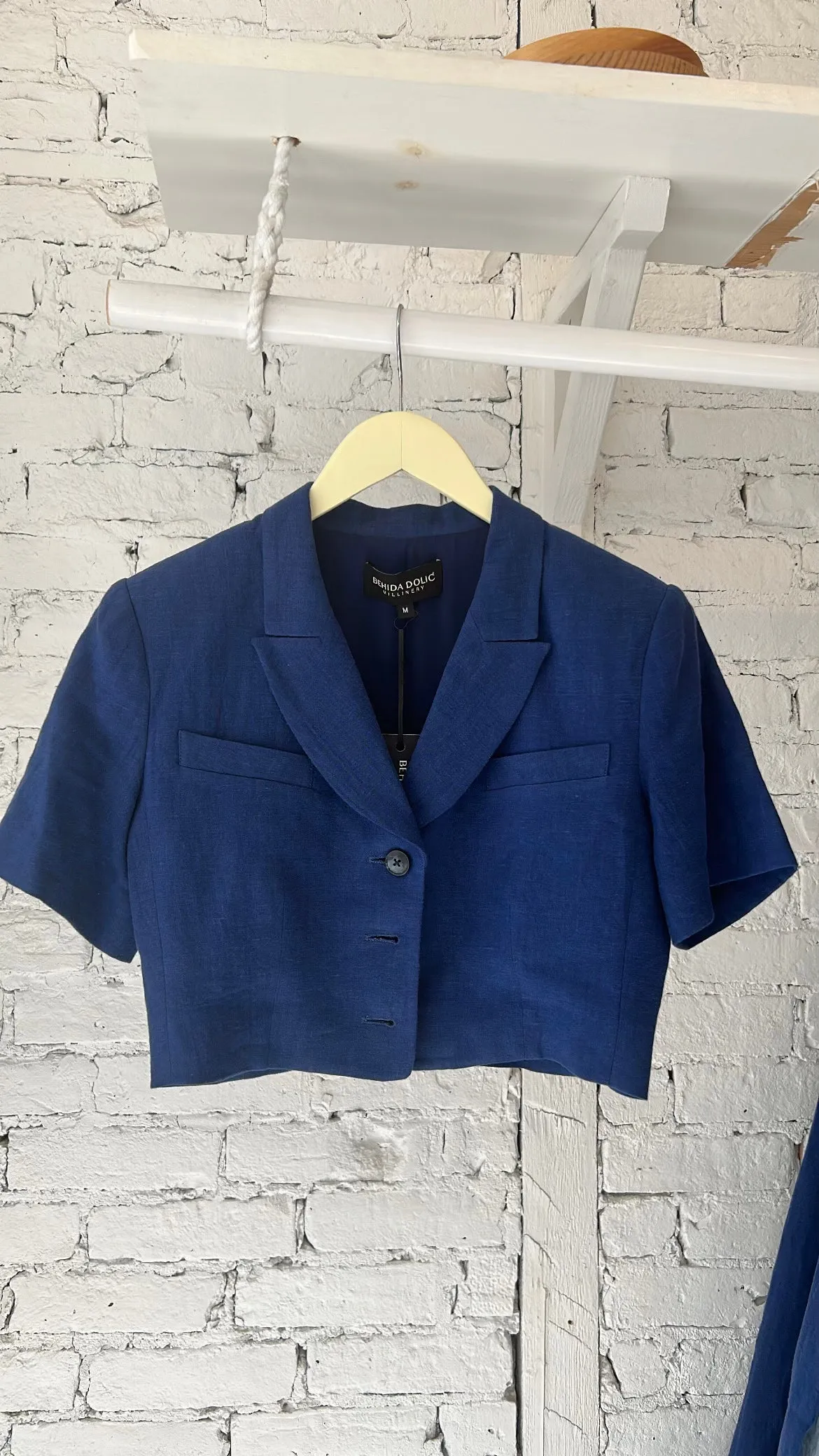 Niki Cropped Jacket - Navy