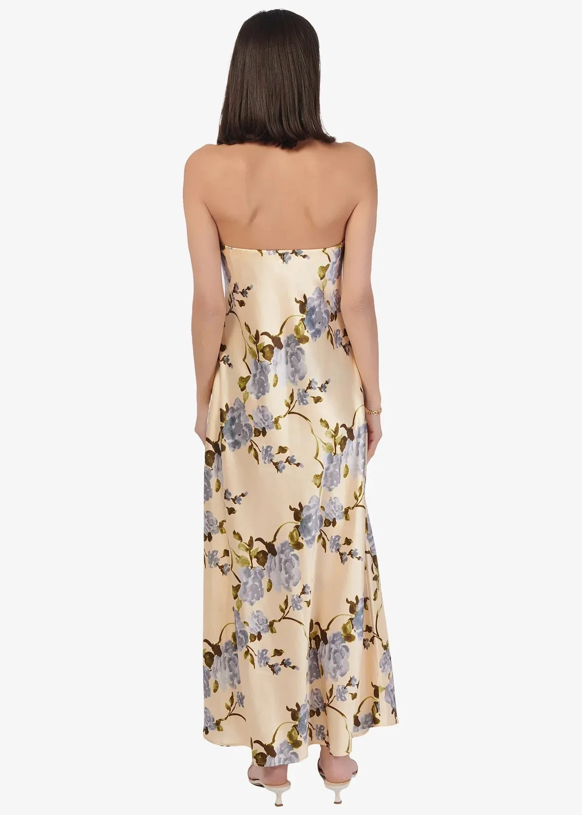 NOELLE STRAPLESS DRESS MOONFLOWERWATERCOLOR BY CAMI NYC SPRING 25