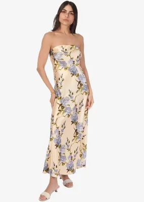 NOELLE STRAPLESS DRESS MOONFLOWERWATERCOLOR BY CAMI NYC SPRING 25