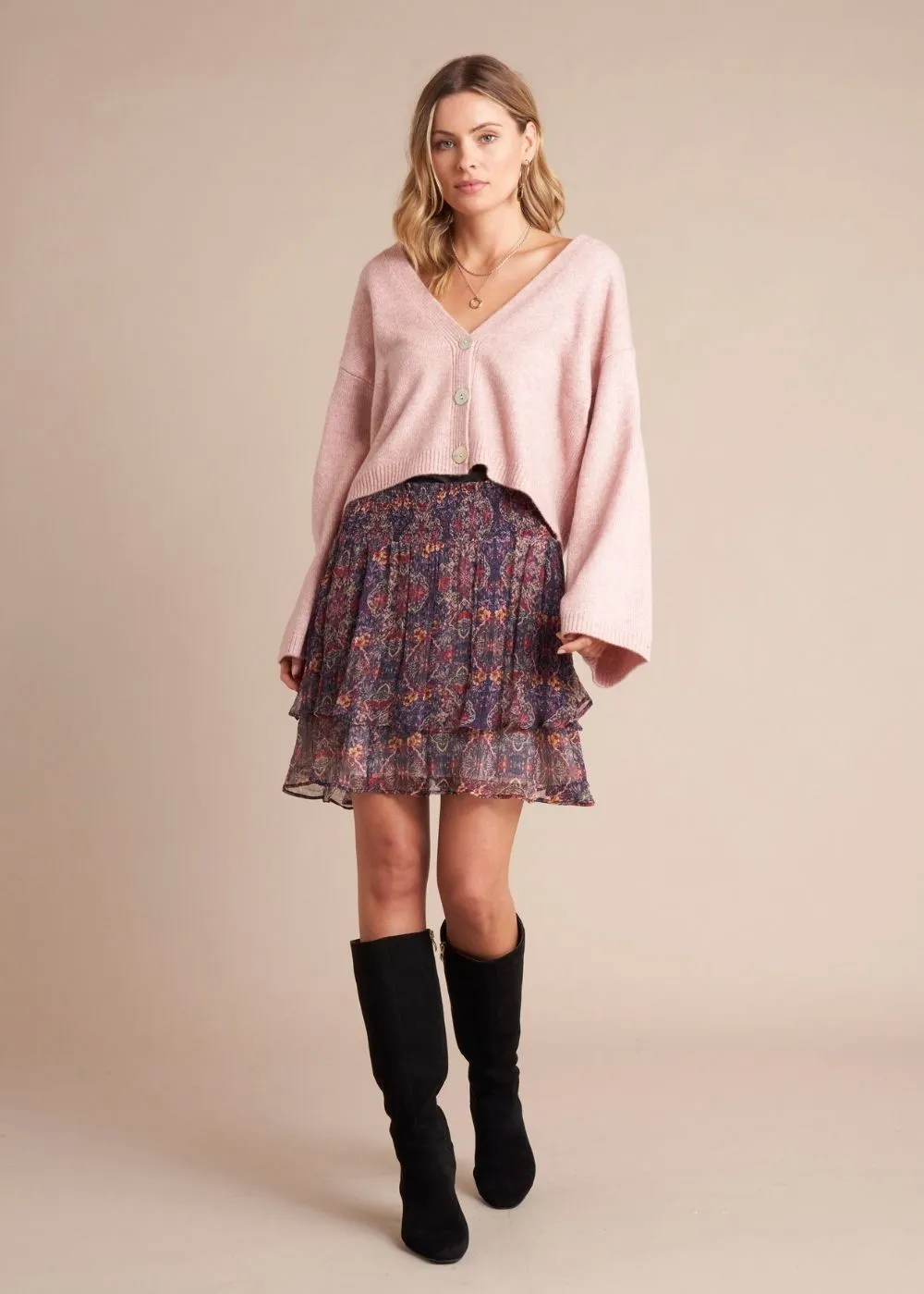 Ophia Mini Skirt – Navy Wild Nerium
