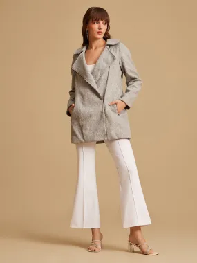 Overcoat With Zipper Detail