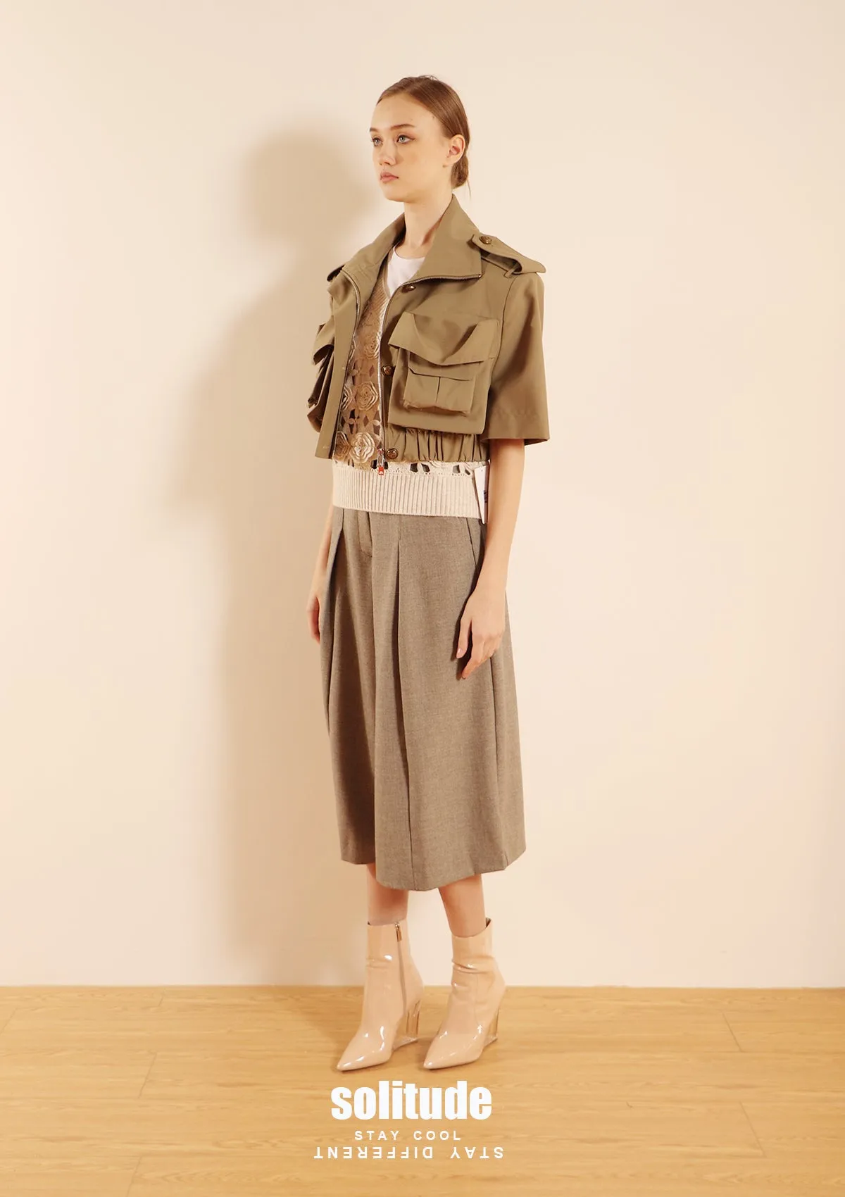 Oversized Army Cropped Jacket