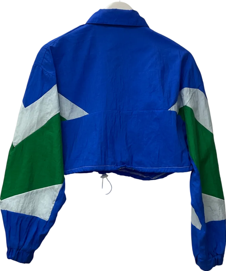 pep threads Blue Vintage Cropped Quarter Zip Jacket UK S