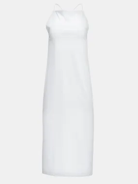 Pinched Slip Midi Dress, White