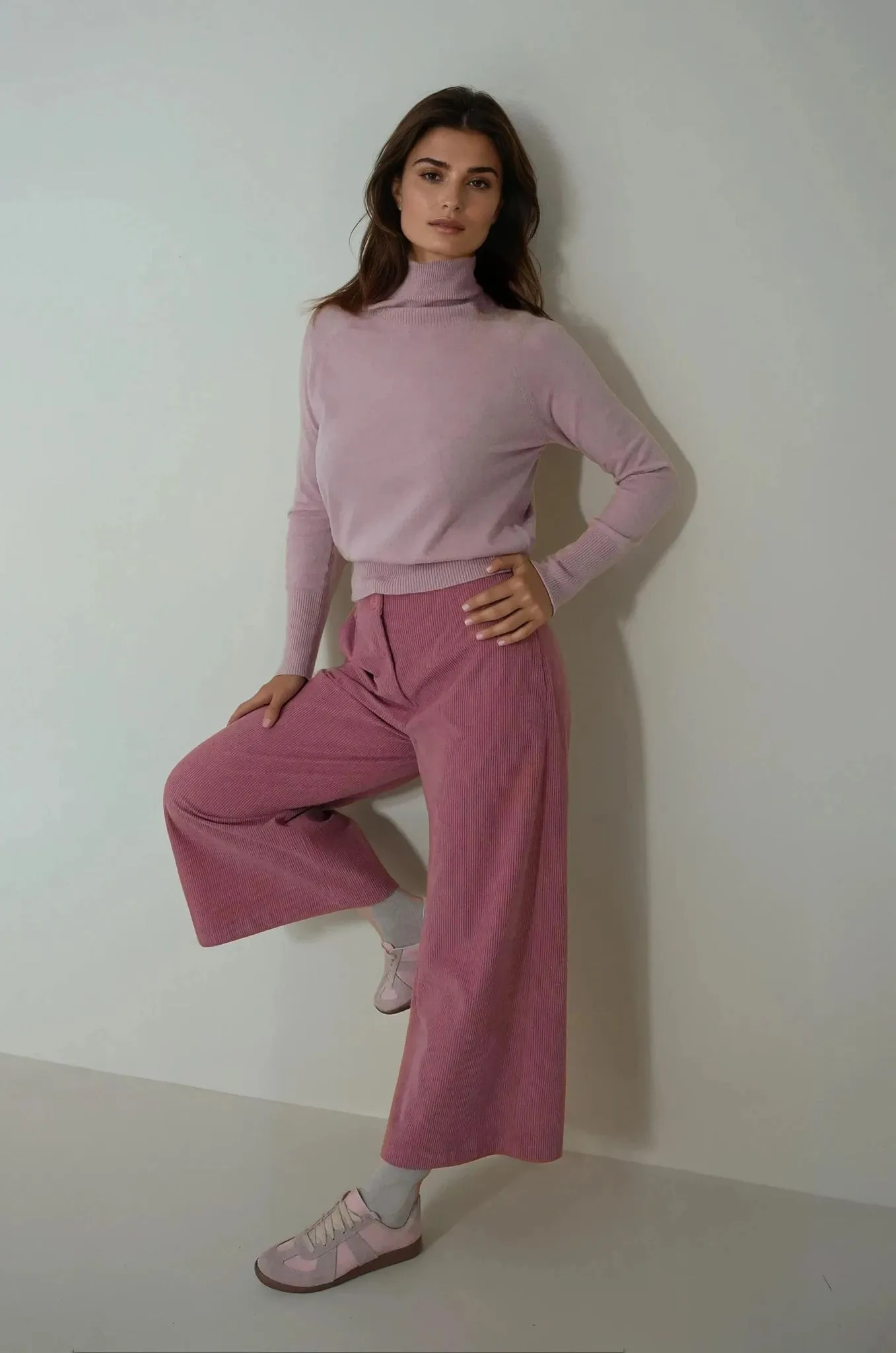 Pink Corduroy Palazzo Pants