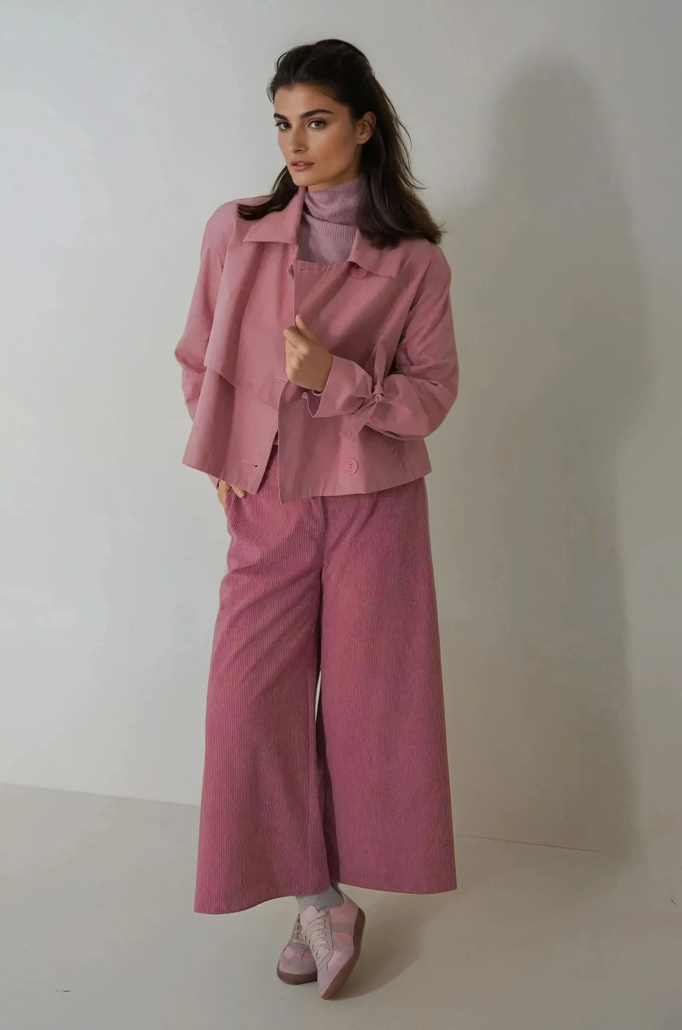 Pink Corduroy Palazzo Pants
