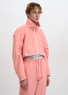 Pink Cropped Zip Up Jacket