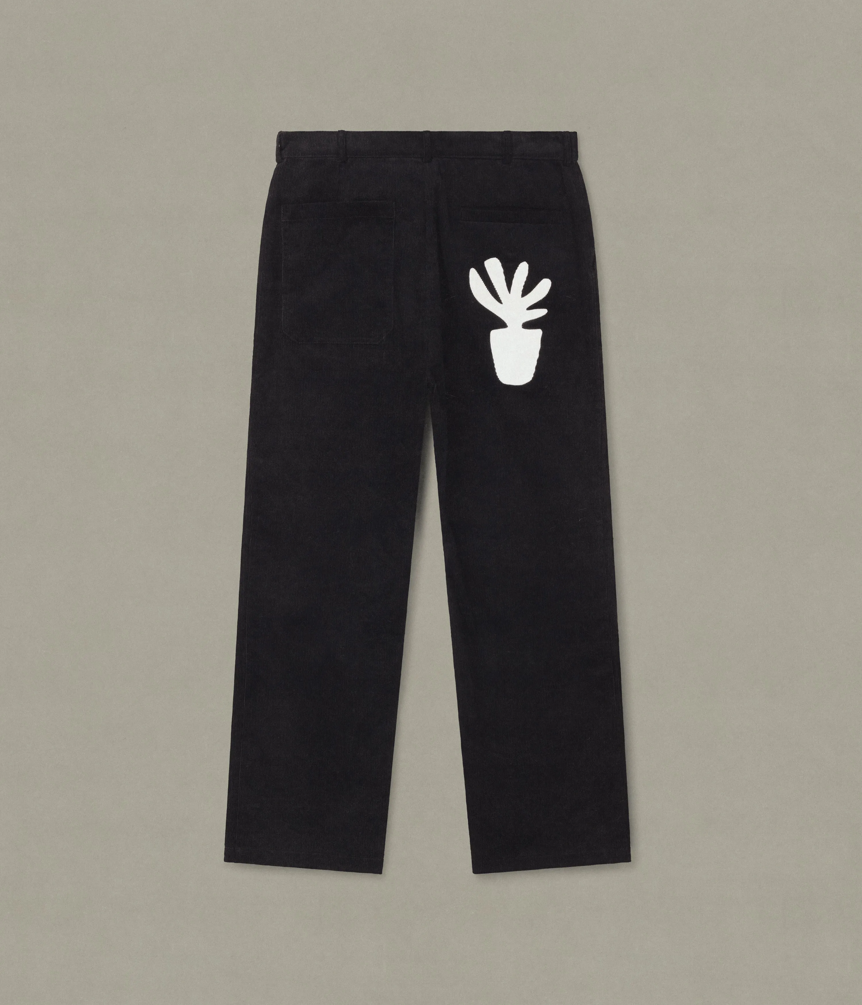 Plant Pot Cord Pant, Black