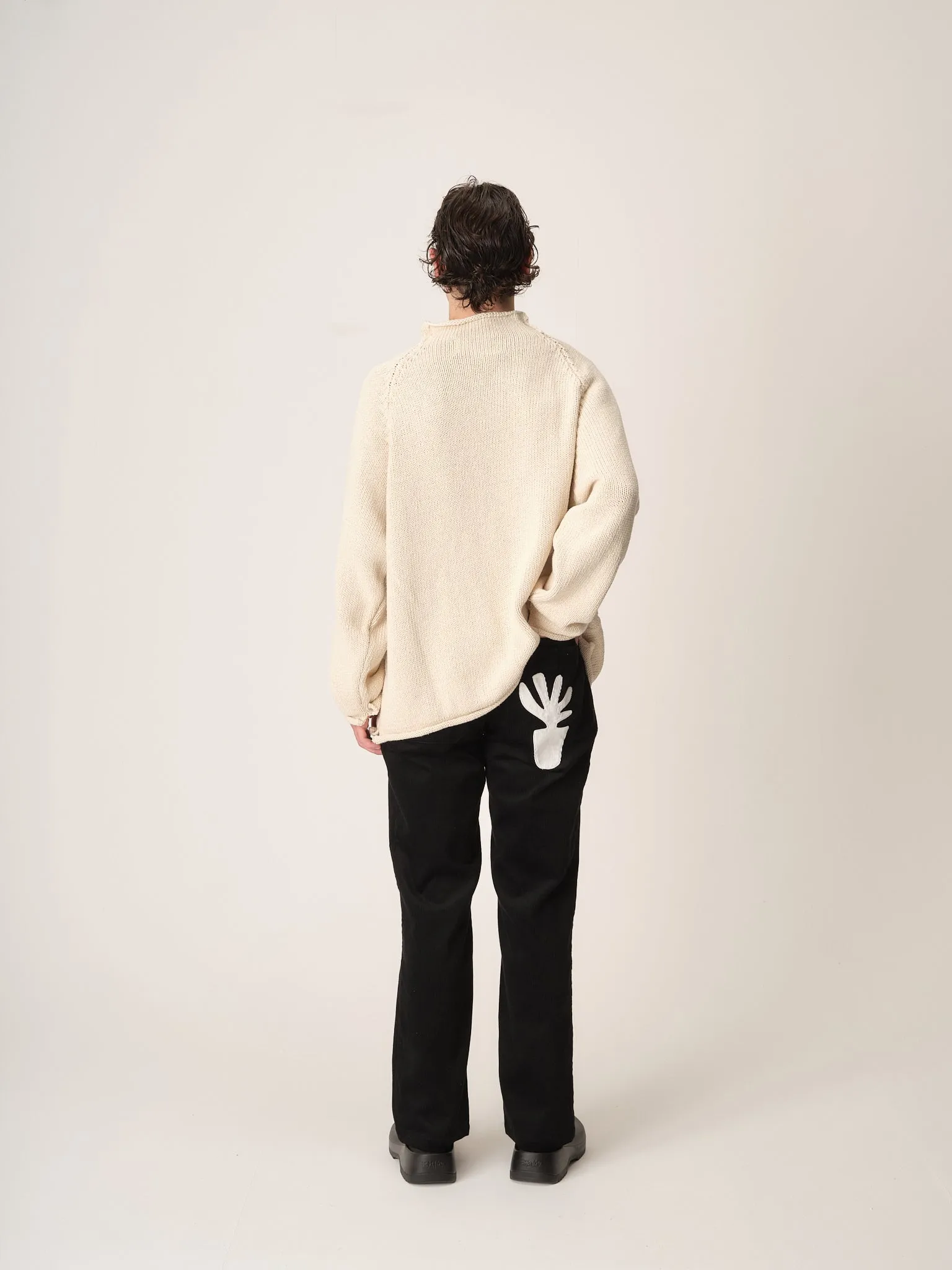 Plant Pot Cord Pant, Black
