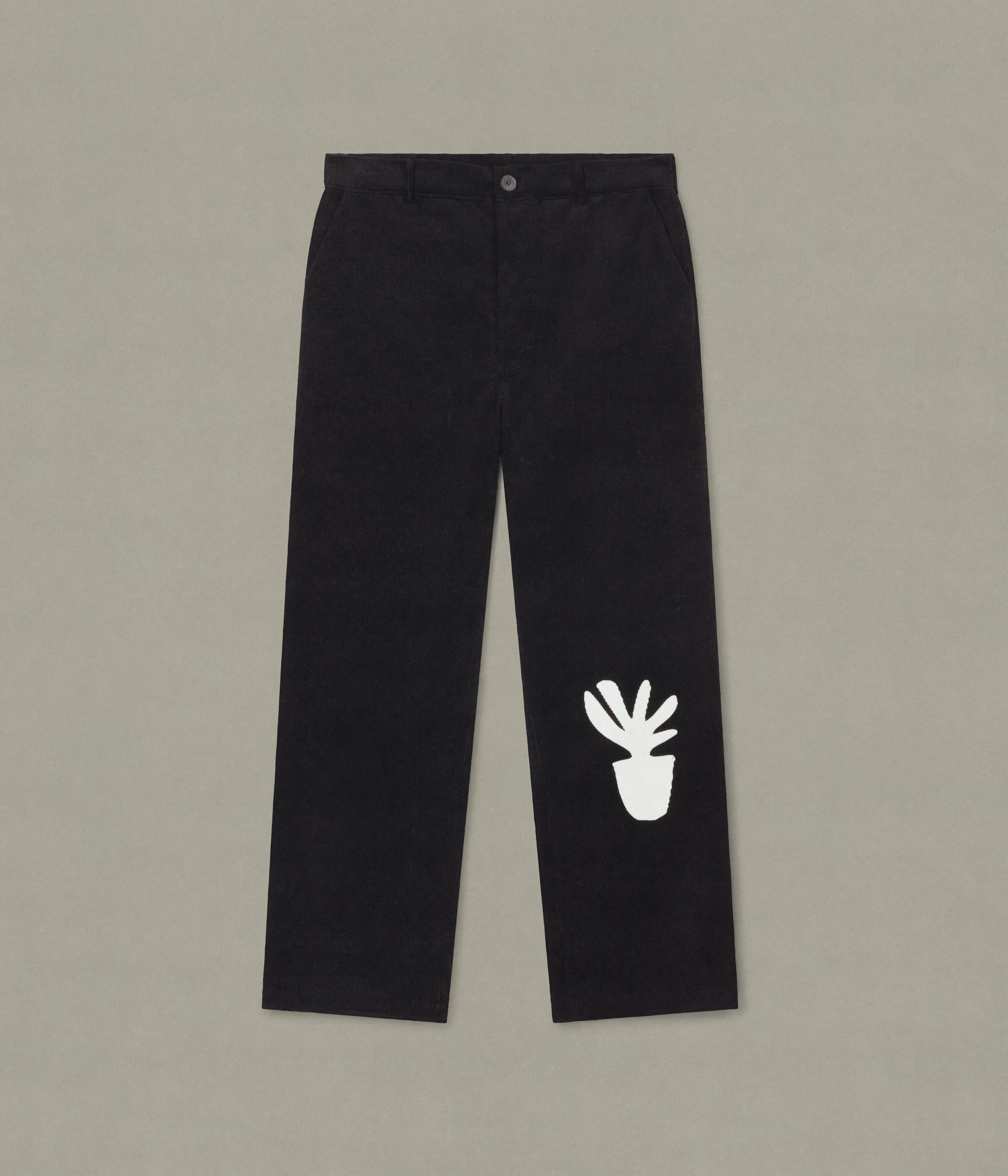 Plant Pot Cord Pant, Black
