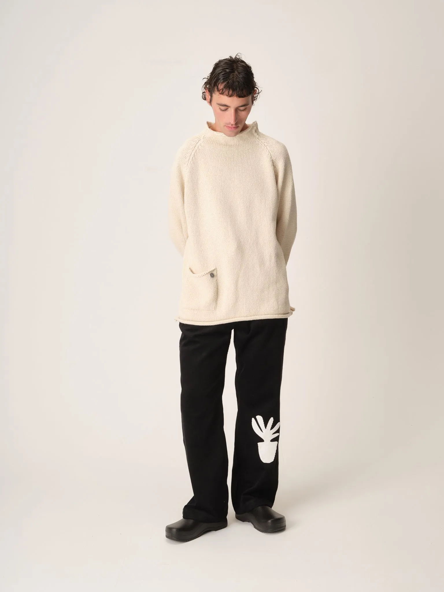 Plant Pot Cord Pant, Black