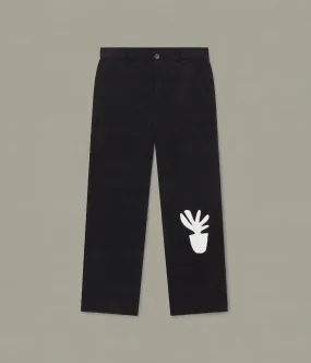 Plant Pot Cord Pant, Black