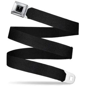 Pontiac Seatbelt Belt / White Logo   Black Webbing