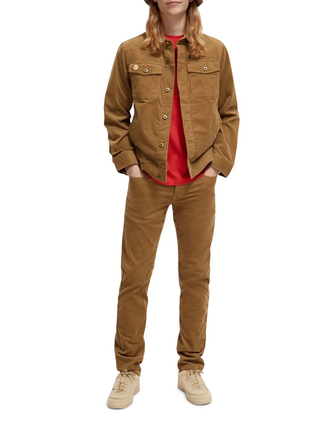 Ralston 5 Pocket Fine Corduroy Pant in Taupe