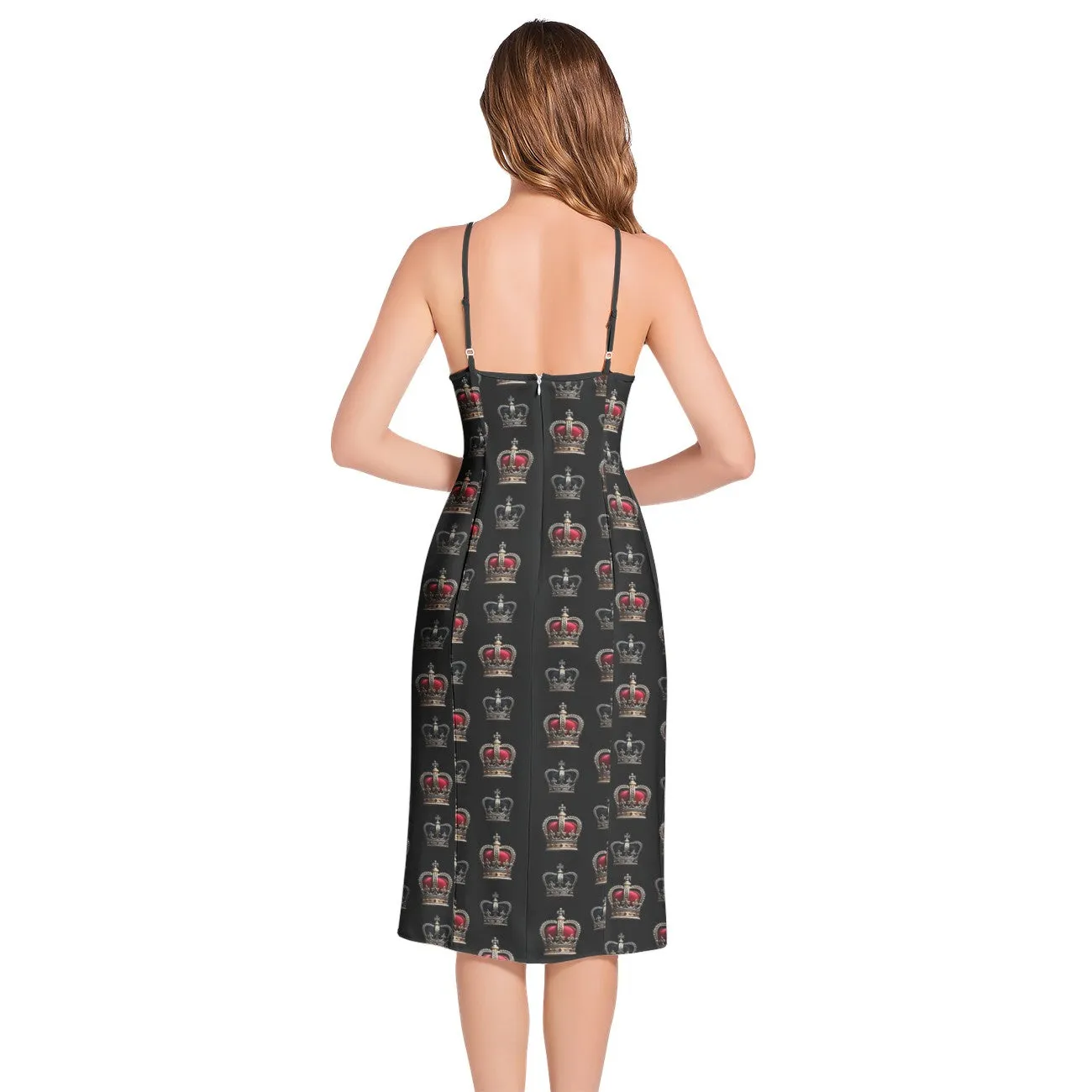 Reign Supreme in the Royal Crown Cami Midi Dress - Heroic-U.com